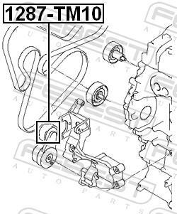 Rolo tensor da correia trapezoidal estriada FEBEST ref. 1287-TM10