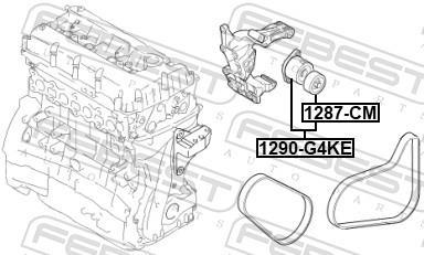 Tensor de correa, correa poli V FEBEST ref. 1290-G4KE