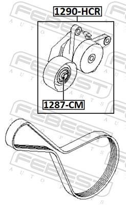 Tensor de correia trapezoidal estriada FEBEST ref. 1290-HCR