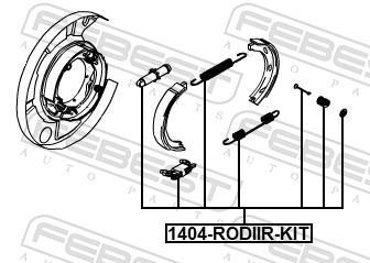 Kit d'accessoires pour mâchoire de frein à tambour FEBEST ref. 1404-RODIIR-KIT