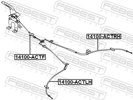 Cabo de freio de estacionamento FEBEST ref. 14100-ACTLH