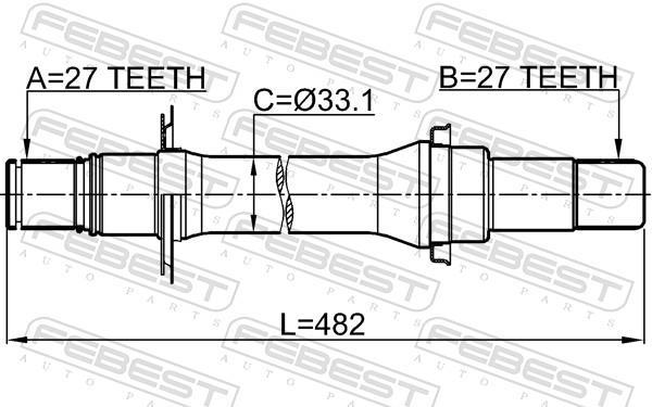 Cardan FEBEST ref. 1412-ACT2WDRH