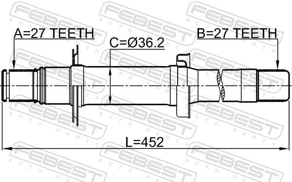 Cardan FEBEST 1412-ACTWD2RH