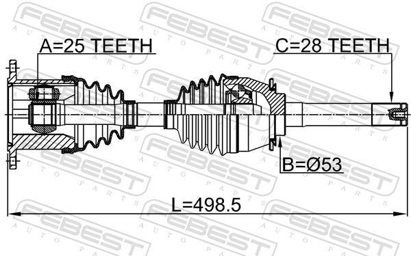 Cardan FEBEST ref. 1414-MUS