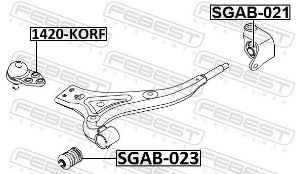 Rotule de suspension (Rotule de pivot) FEBEST 1420-KORF