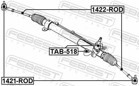 Tirante da direção FEBEST ref. 1422-ROD