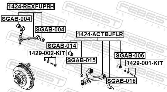 Triangle de suspension FEBEST ref. 1424-ACTBJFLR