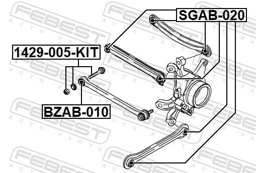 Vis de correction du carrossage FEBEST ref. 1429-005-KIT