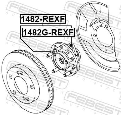 Moyeu de roue (Roulement de roue) FEBEST ref. 1482G-REXF