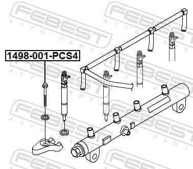 Vis, support pour contrôleur d'injecteurs FEBEST ref. 1498-001-PCS4