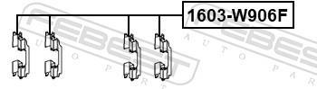 Kit d'accessoires pour plaquette de frein à disque FEBEST ref. 1603-W906F