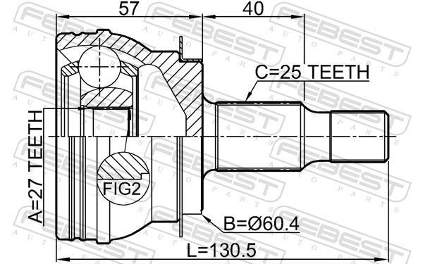 Joint homocinétique, transmission FEBEST ref. 1610-W245