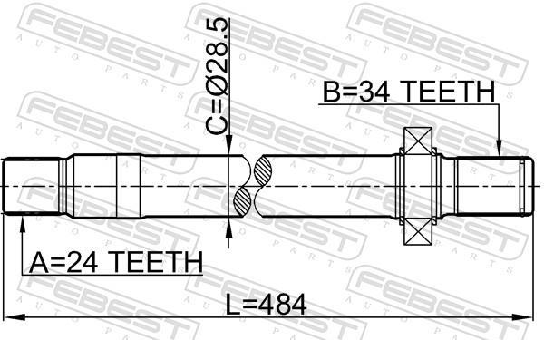 Cardan FEBEST 1612-210LH