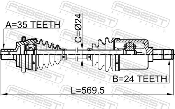 Cardan FEBEST 1614-203RH