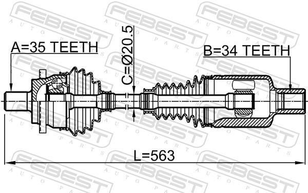 Cardan FEBEST 1614-211LH