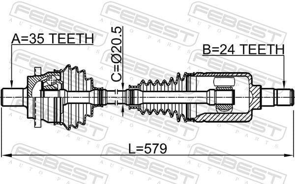 Cardã FEBEST ref. 1614-211RH