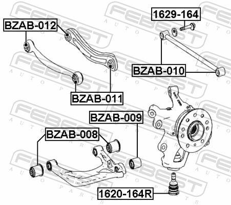Rotule de suspension (Rotule de pivot) FEBEST 1620-164R