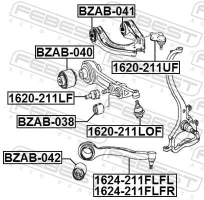 Rotule de suspension (Rotule de pivot) FEBEST 1620-211LF