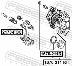 Piston, étrier de frein FEBEST 1676-211-KIT