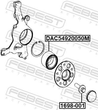 Boulon d'essieu, arbre de commande FEBEST ref. 1698-001