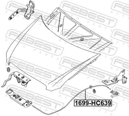 Tirette de capot moteur FEBEST 1699-HC639