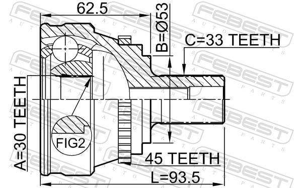 Junta homocinética FEBEST 1710-005A45