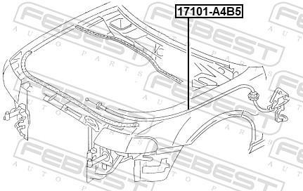 Cable del capó del motor FEBEST ref. 17101-A4B5