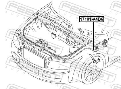 Cable del capó del motor FEBEST ref. 17101-A4B6