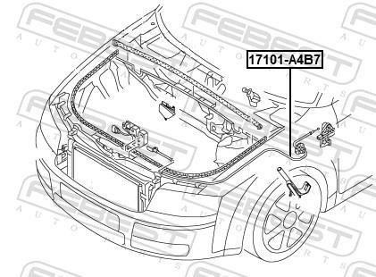 Cable del capó del motor FEBEST ref. 17101-A4B7