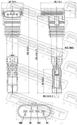 Bobine d'allumage FEBEST ref. 17640-002