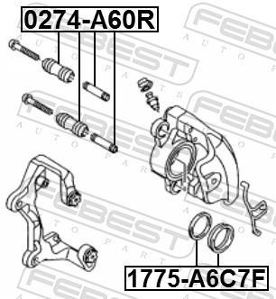 Kit de réparation d'étrier de frein FEBEST ref. 1775-A6C7F