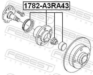 Moyeu de roue (Roulement de roue) FEBEST ref. 1782-A3RA43