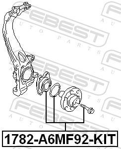 Moyeu de roue (Roulement de roue) FEBEST ref. 1782-A6MF92-KIT