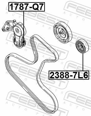Rolo tensor da correia trapezoidal estriada FEBEST ref. 1787-Q7
