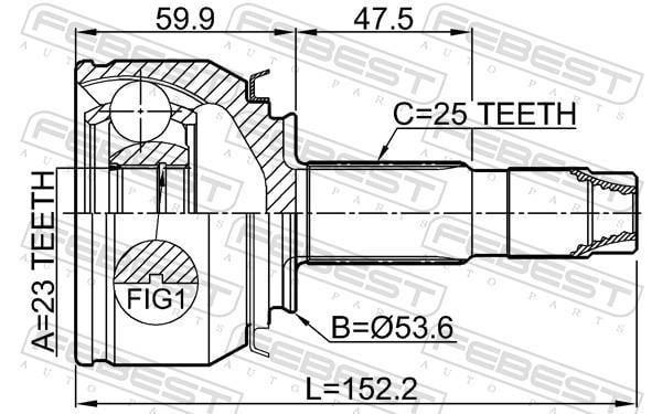 Joint homocinétique, transmission FEBEST 1810-MOK
