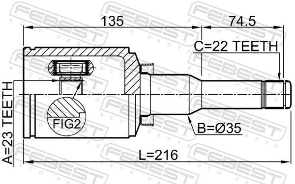 Joint homocinétique, transmission FEBEST ref. 1811-A16XERATLH