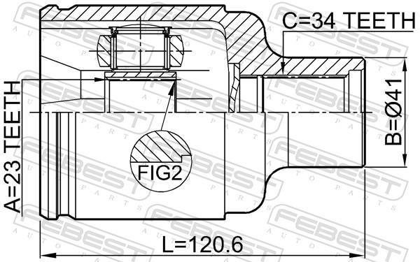 Joint homocinétique, transmission FEBEST ref. 1811-MOKRH