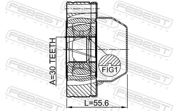 Joint, arbre longitudinal FEBEST ref. 1811-MOKRSHA