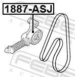 Rolo tensor da correia trapezoidal estriada FEBEST ref. 1887-ASJ