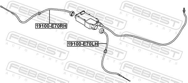 Cable de freno de mano FEBEST ref. 19100-E70LH