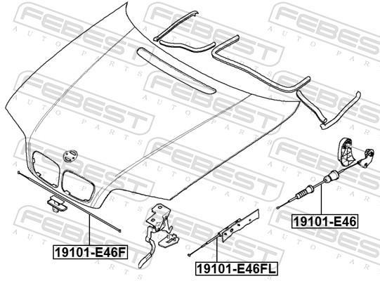 Tirette de capot moteur FEBEST ref. 19101-E46