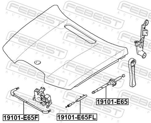 Tirette de capot moteur FEBEST ref. 19101-E65F