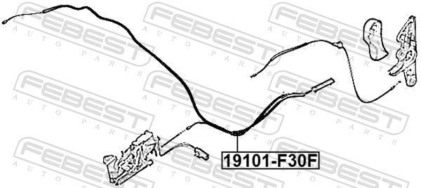 Cable del capó del motor FEBEST ref. 19101-F30F