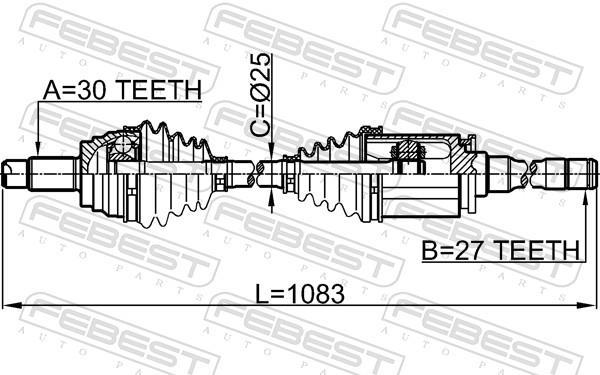 Cardan FEBEST ref. 1914-E70RH