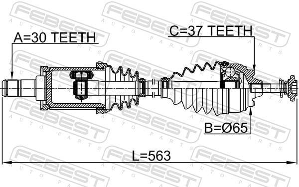 Cardán FEBEST ref. 1914-F10LH