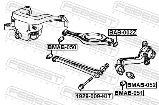 Vis de correction du carrossage FEBEST ref. 1929-009-KIT