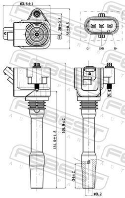 Bobine d'allumage FEBEST ref. 19640-002