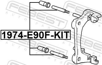 Guia de pinça de travão FEBEST ref. 1974-E90F-KIT