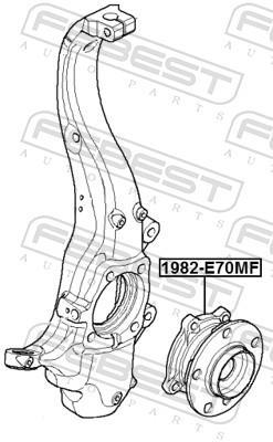 Moyeu de roue (Roulement de roue) FEBEST ref. 1982-E70MF