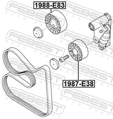 Galet enrouleur de courroie d'accessoire FEBEST ref. 1988-E83